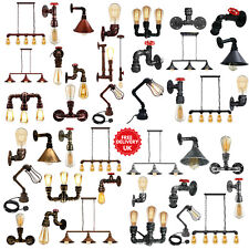 Vintage Industrial Steampunk Metal Pipe Ceiling Pendant Lamp Wall Table Lights