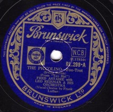 CLASSIC 1935 FRED ASTAIRE 78  THE PICCOLINO (TOP HAT) UK BRUNSWICK RL 298 E-/V+