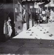 NEW YORK CITY SIDEWALK SHADOWS AND SHOPFRONTS 1980 Gelatin Silver Photograph