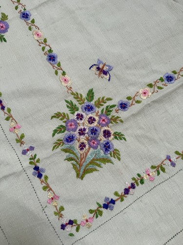 Vintage embroidered tablecloth - vintage,