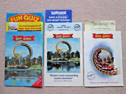 Rare alton towers 1986 1987 - 3x,