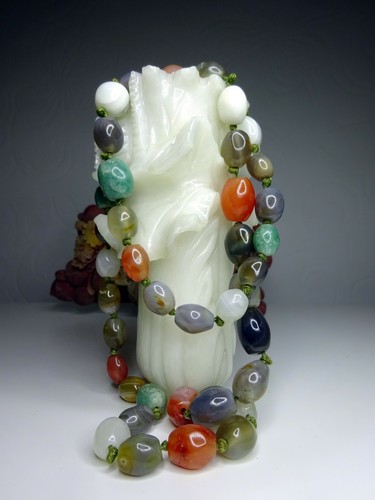 Gemstone agate beads necklace - agate,