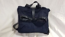 Zara Navy Blue and Black Leather Backpack Rucksac with Snaps/Magnet