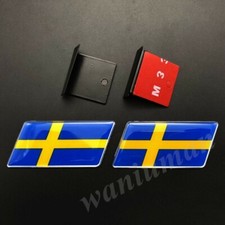 2x Sweden Flag Car Front