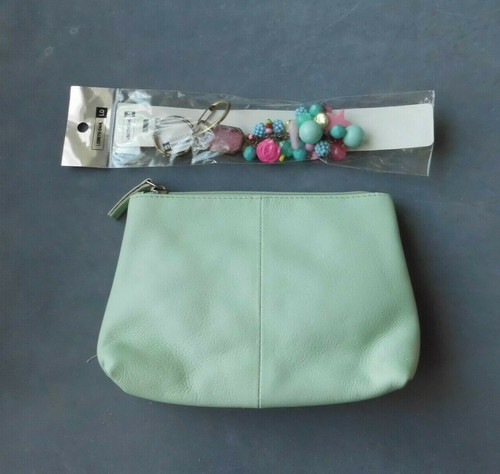 Pale green leather - leather, make-up