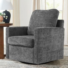 Chenille Swivel Chair Accent