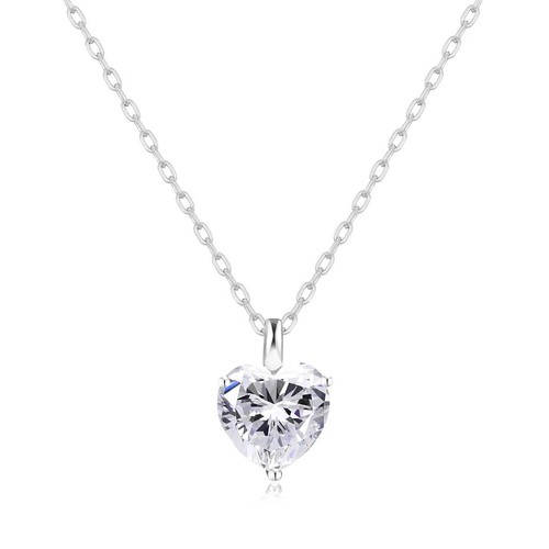 Silver plated heart solitaire - heart,
