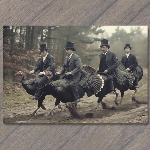 Postcard turkey riding - turkey, men
