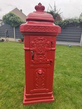 Cast Iron Royal Red Pillar Mailbox. VGC.