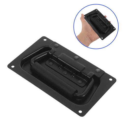 4pcs black metal recessed - black,