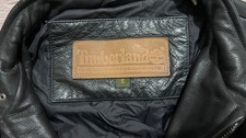 Vintage Timberland Mens Cowhide Leather Jacket Size L Black Super Heavy