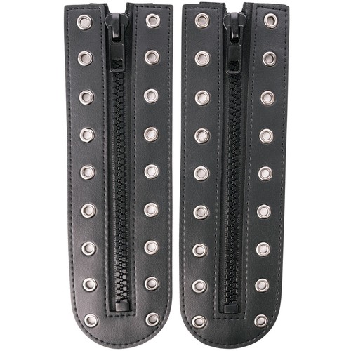 Black leather zipper boot - black,