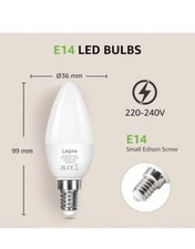 Lepro E14 LED, E14 LED warm white,  4.9W, light bulb 470 lumens, Pack Of 6
