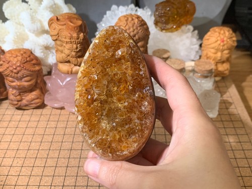 Natural citrine geode quartz - citrine,