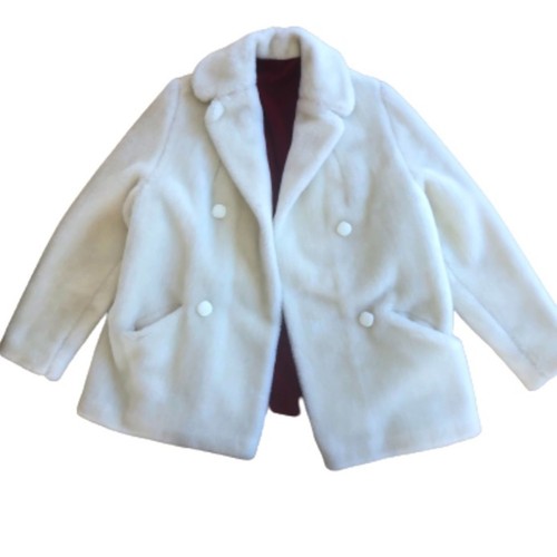 Vintage white faux fur coat - white,