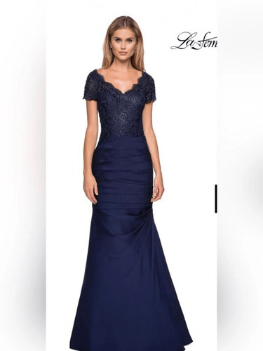 Femme elegant navy lace - la,