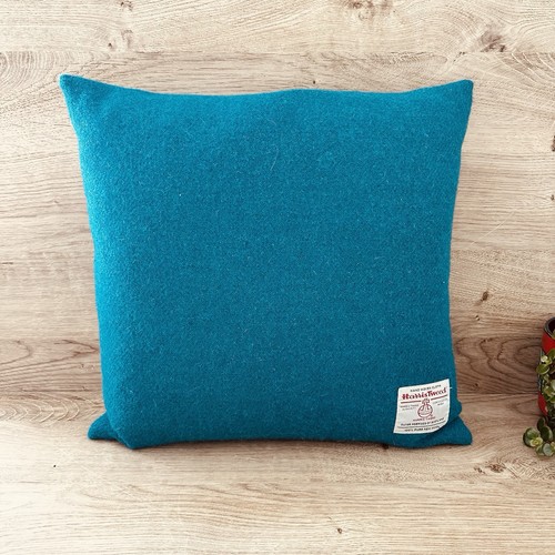 Harris tweed teal cushion 100 - tweed,