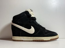 NIKE DUNK SKY HI WEDGE BLACK SUEDE TRAINERS SIZE 6 UK | GUM SOLE