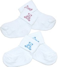 BabyPrem Premature Baby Clothes Pack 2 x Teddy Cotton Socks 1.5 - 7.5LB