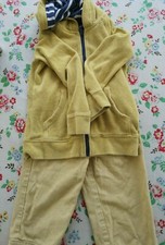 Girl's Mini Boden Yellow Cropped Trousers  AND Yellow Towelling Hoodie Age 7