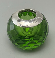 Antique Faceted Green Glass