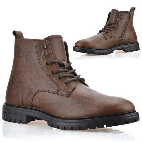 Mens leather military combat - leather,
