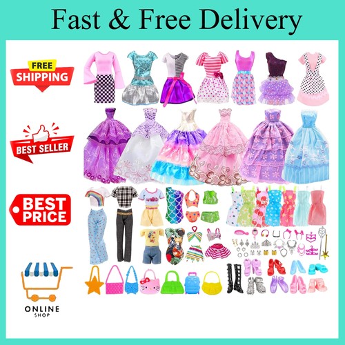 56pcs doll clothes outfit for - doll,