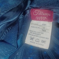 Prom Dress Size 10. Peacock Blue Sequin. Worn Once.