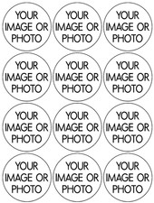 12 or 24 Bespoke, Personalised, Edible Cupcake Toppers, Your Picture, Your Words