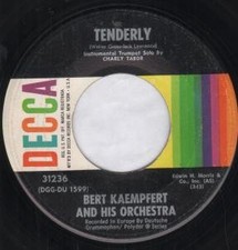 Bert Kaempfert Tenderly 7" vinyl USA Decca 1961 in generic sleeve with jukebox