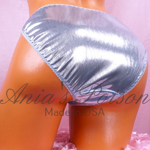 Ice blue metallic foil panties - blue,