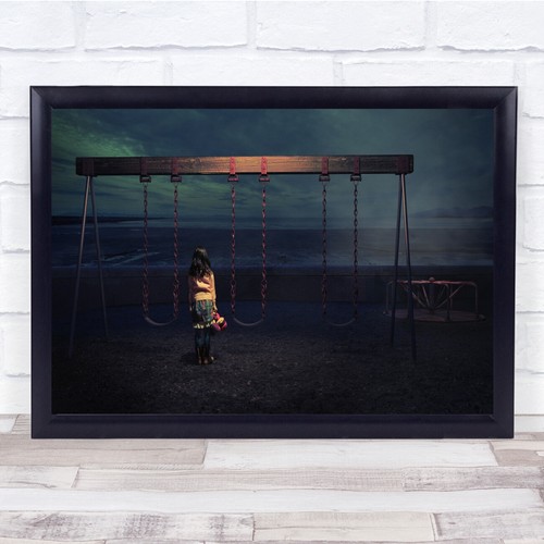 Girl night playground - night,