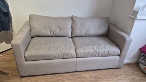 Sofa com grey linen fabric - grey,
