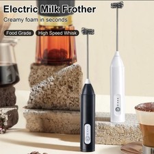 Rechargeable Electric Milk-Coffee Frother Whisk-Egg-Beater Handheld Frappe Mixer
