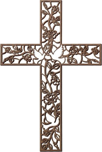 Wooden wall hanging cross - wall,