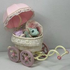Vintage 1984 G1 My Little Pony Baby Buggy Set Carriage w/ Baby Cuddles + Acc