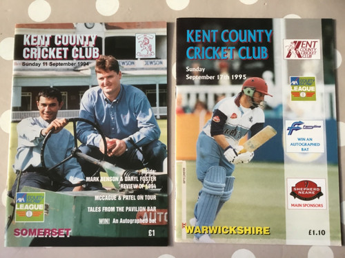 Kent cricket programmes - x,