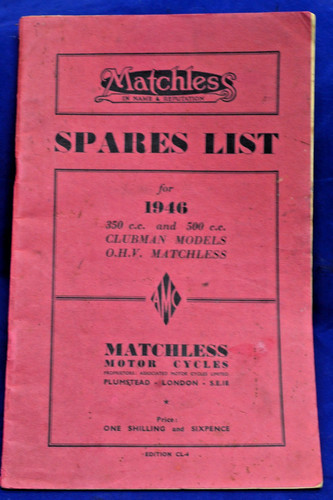 Original 1946 matchless spares - 1946,