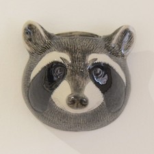 Quail ceramics raccoon wall - raccoon,