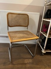 Single One vintage Bauhaus Marcel Breuer Cesca Chair beige brown wood