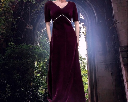 Vintage 1960s burgundy velvet - vintage,