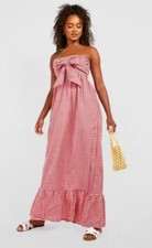 BOOHOO Tall Gingham Bow Knot