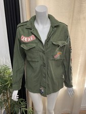 Topshop Women’s Shirt Camouflage Patch Khaki Jacket Size UK 6