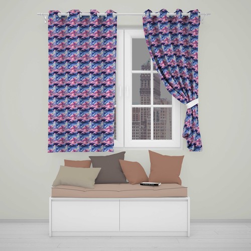 Blackout eyelet curtains pink - blackout,