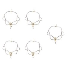  5pcs Women Pearl Necklace Girls Clavicular Chain Chic Neck Chain Pearl Neck