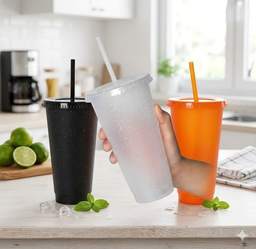 24oz glitter tumbler reusable - glitter,