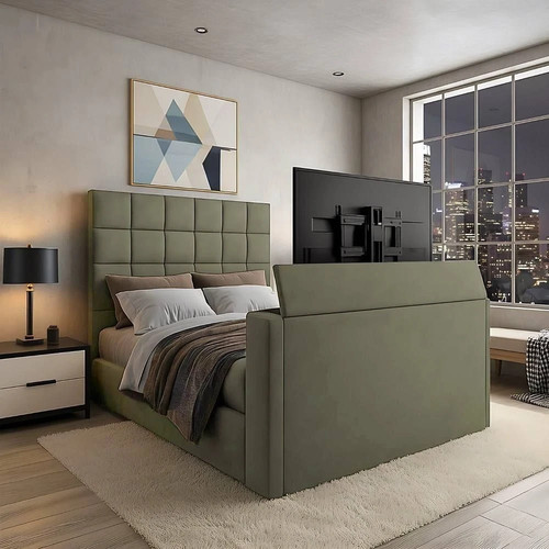 Cube design bed frame plush - cube, tv