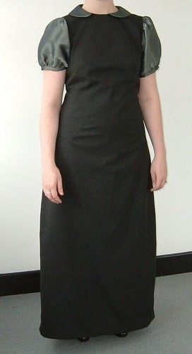 Floor length charcoal grey