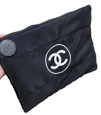 CHANEL Black Makeup Bag Pouch