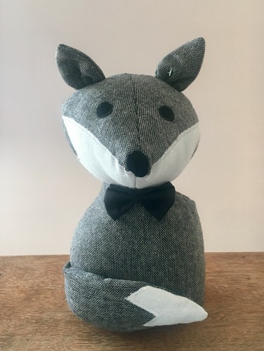 Grey fox doorstop door - doorstop, stop